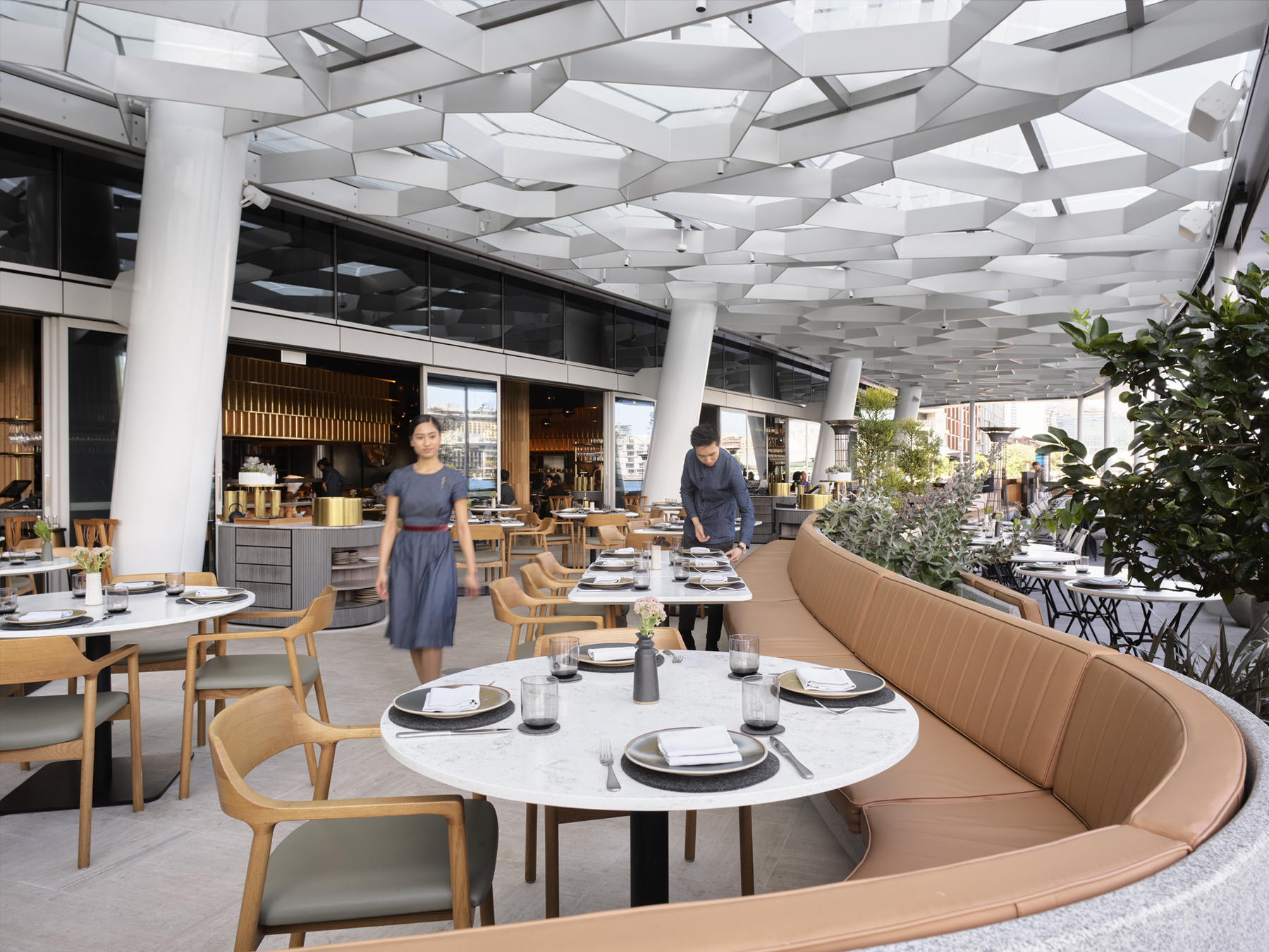 woodcut open kitchen restaurant outdoor dining